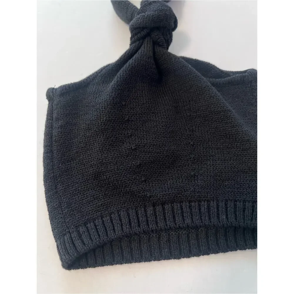 New Cult Gaia Sorine Knit Crop Top in Black Sz XS